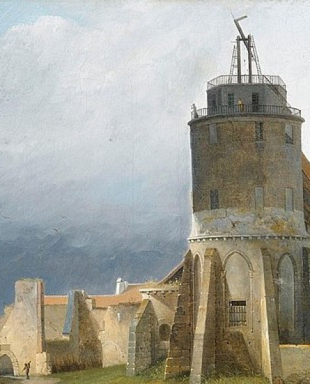 Jacques-Auguste_Regnier,_Vue_de_l'église_Saint_Pierre_de_Montmartre_à_Paris,_circa_1820._Coll._part. By Jacques Auguste Regnier - Sotheby's cropped